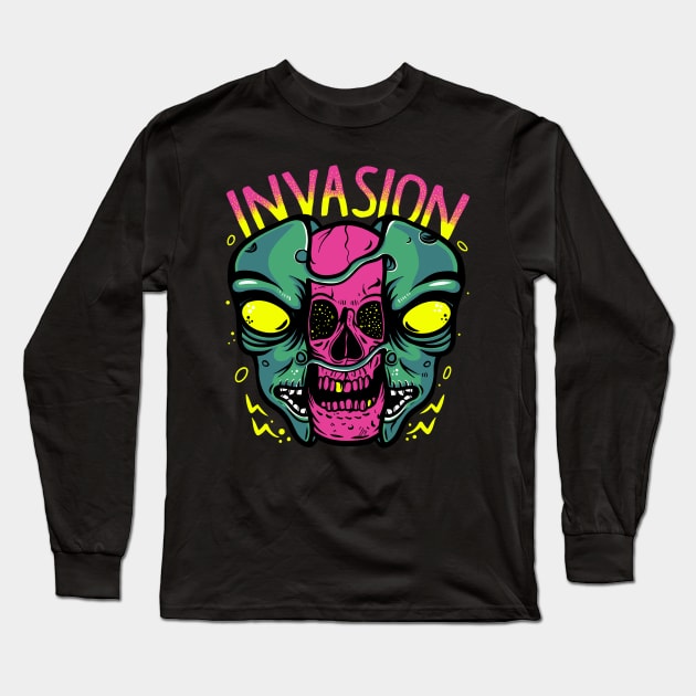 Alien Invasion Long Sleeve T-Shirt by PlasticGhost